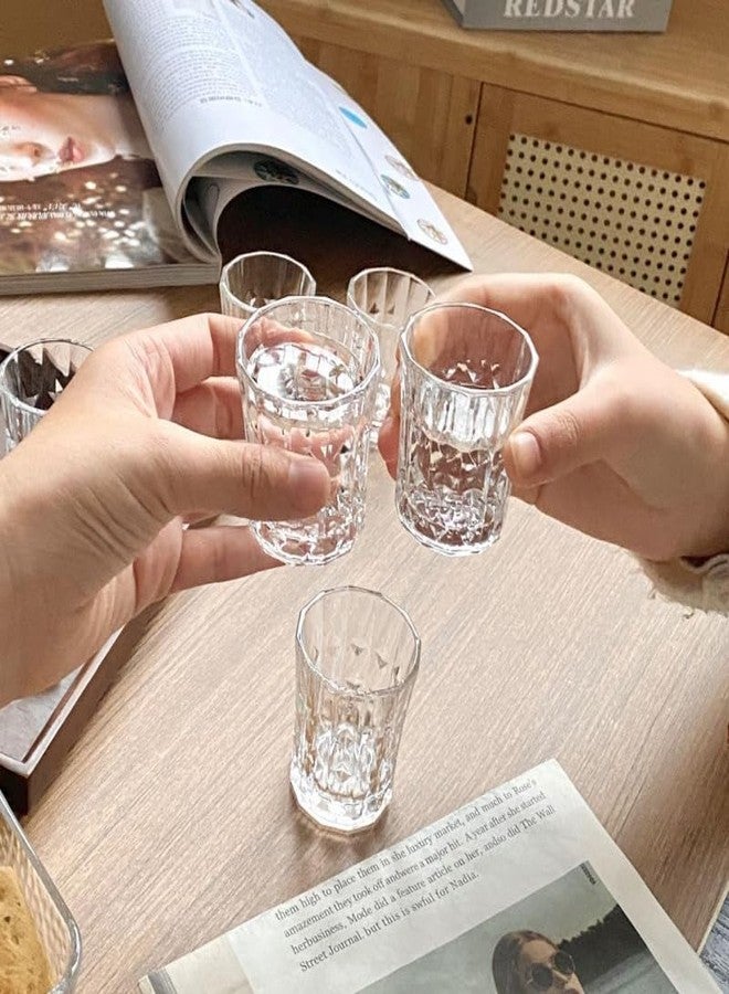 JAIEF 1.7 Oz Fancy Shot Glasses Heavy Base Shot Glass, Crystal Cordial Glasses (Set of 8) - Image 5