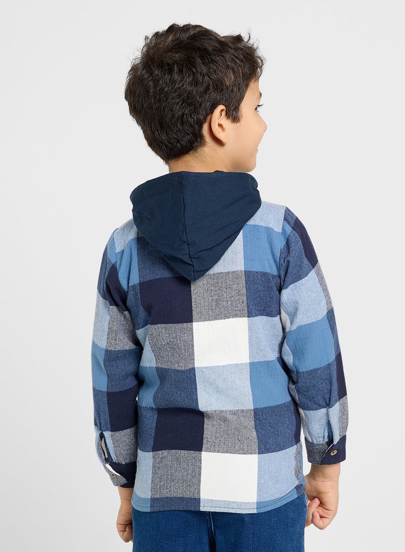 NAME IT Kids Button Detail Hooded Shirt - Image 2