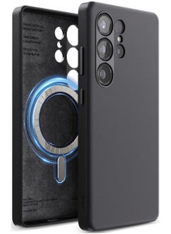 Elago Magnetic Leather Case for Samsung Galaxy S25 Ultra Compatible with MagSafe, Vegan Leather, Shockproof, Water-Resistant - Black  - Image 1