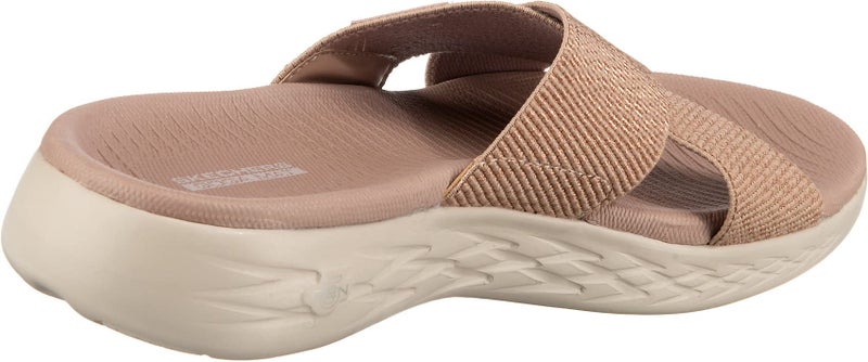 Skechers Women's On-the-GO 600 - Glistening Metallic Mesh Slide Sandals, Rosegold, 8 - Image 5