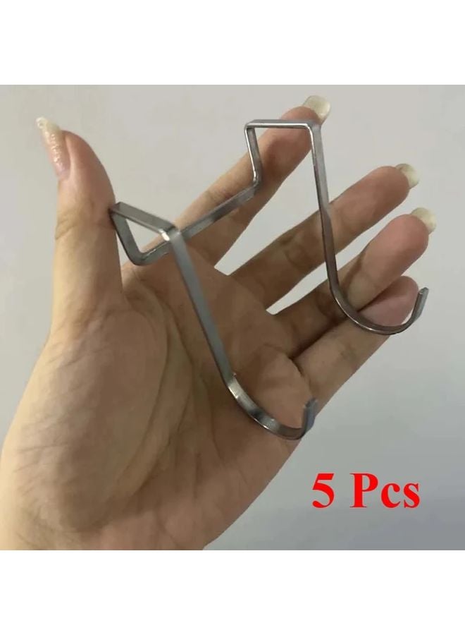 5 قطع من خطاطيف S الفولاذية الثقيلة المقاومة للصدأ تركيب بدون حفر - Image 1