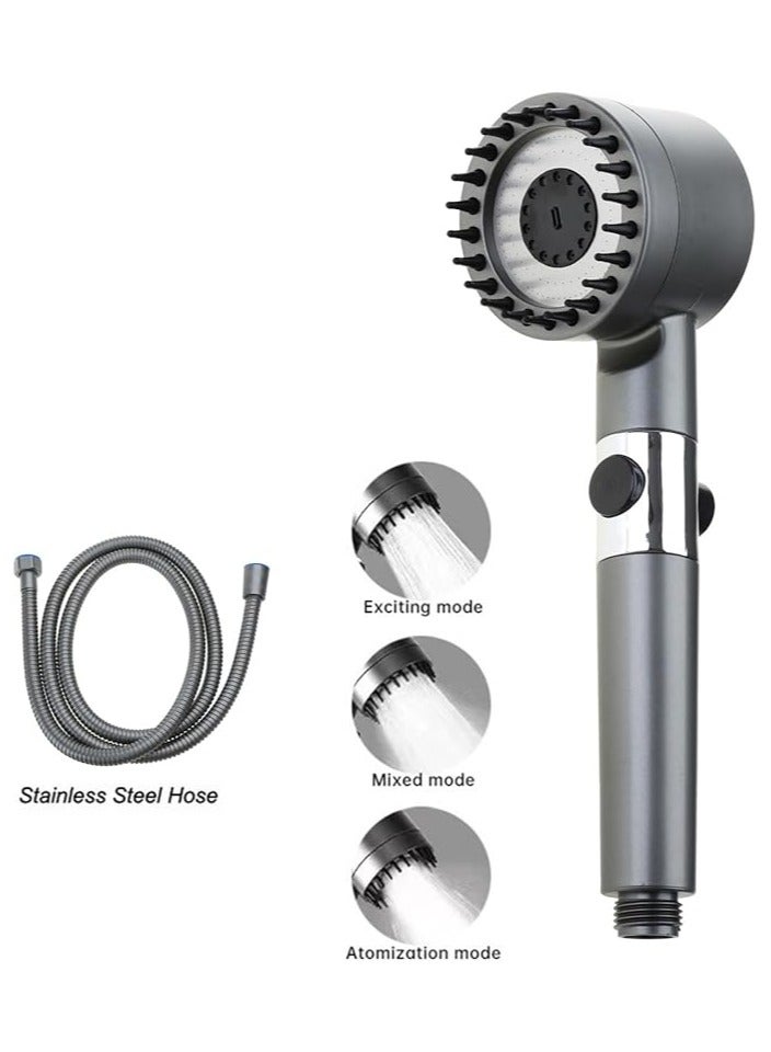 High Pressure Shower Filter Head Set – 3 Modes for Effective Chlorine Removal, Scalp Massage, and Skin Hydration. Includes Shower Hose & Holder – Ideal for Reducing Hairfall and Dry Skin - Image 1