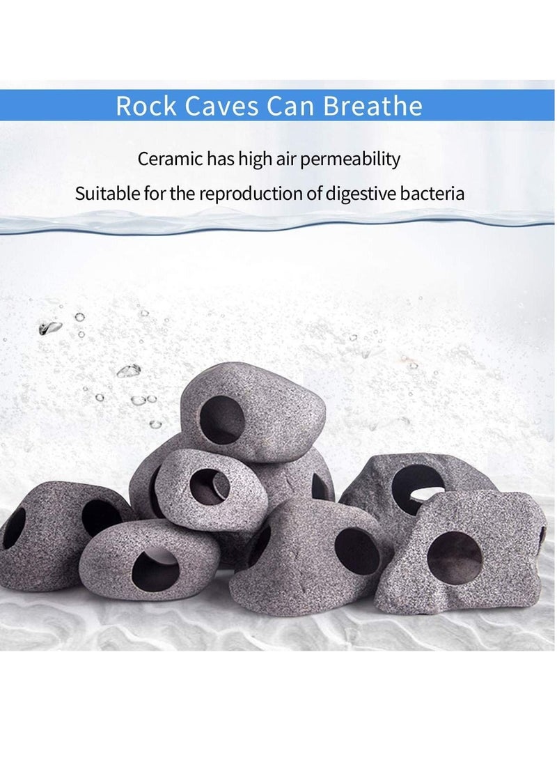 SYOSI Stackable Aquarium Decoration Rock Caves, Betta Fish Hideout House, Fish Tank Accessories Cave, Hideaway for Shrimp Cichlid Cave Hiding Breeding Spawning 2 PCS  - Image 5