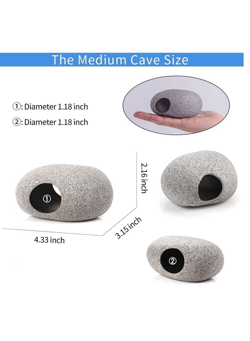 Stackable Aquarium Decoration Rock Caves, Betta Fish Hideout House, Fish Tank Accessories Cave, Hideaway for Shrimp Cichlid Cave Hiding Breeding Spawning 2 PCS