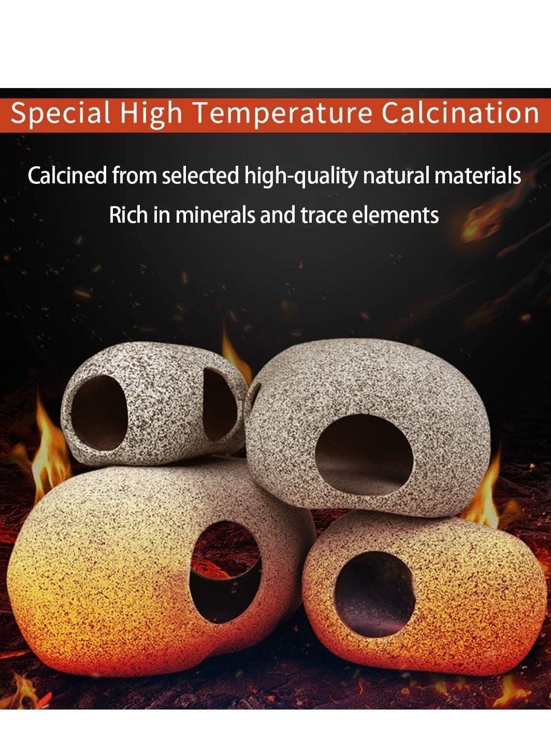 SYOSI Stackable Aquarium Decoration Rock Caves, Betta Fish Hideout House, Fish Tank Accessories Cave, Hideaway for Shrimp Cichlid Cave Hiding Breeding Spawning 2 PCS  - Image 4