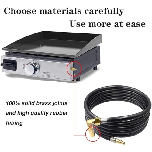 Monkemon 12FT Propane Quick Connect Hose RV to Grill, Low Pressure Propane Elbow Adapter with Extension Hose for Blackstone 17" and 22" Griddle, For Camp Chef Stove Portable Fire Pit - Image 5