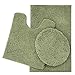 ITSOFT 3pc Non-Slip Shaggy Chenille Bathroom Mat Set, Includes U-Shaped Contour Toilet Mat, Bath Mat and Toilet Lid - Image 2