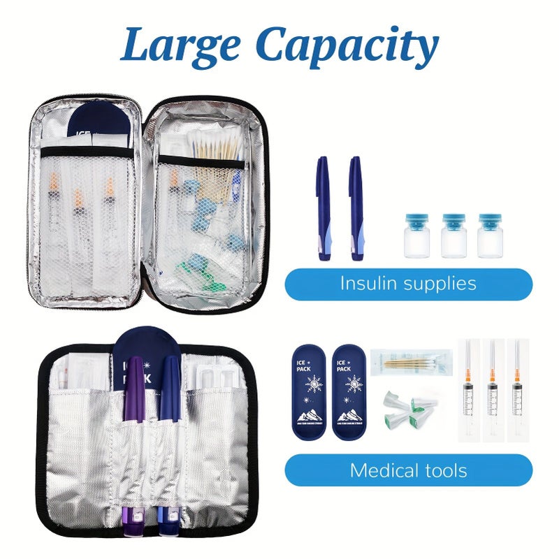 Paisley Insulin Travel Bag Portable Sturdy Organizer for Pens Supplies Lightweight Medical Cooler Outdoor Camping - Image 4