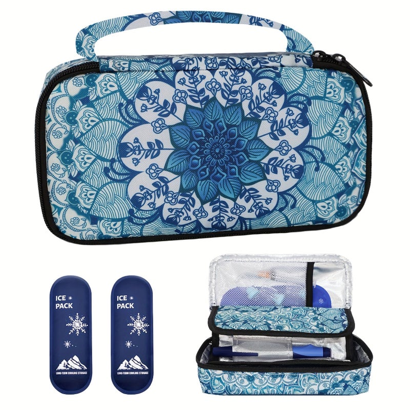 Paisley Insulin Travel Bag Portable Sturdy Organizer for Pens Supplies Lightweight Medical Cooler Outdoor Camping - Image 1