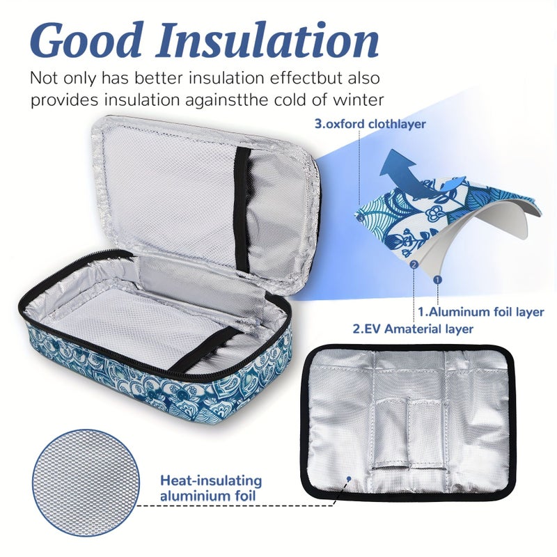 Paisley Insulin Travel Bag Portable Sturdy Organizer for Pens Supplies Lightweight Medical Cooler Outdoor Camping - Image 5