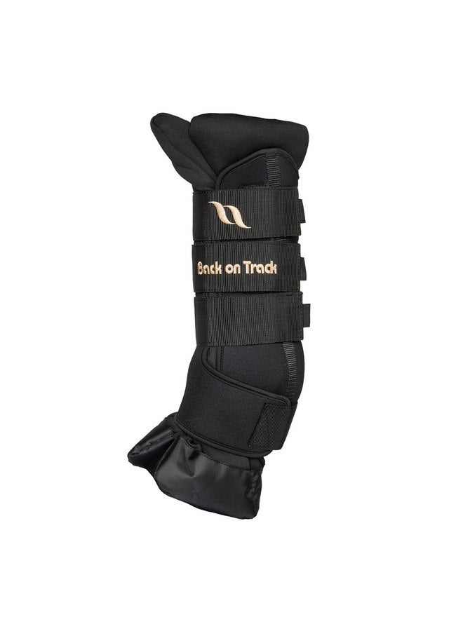 Back on Track Back on Track Royal Quick Wraps Deluxe - Equestrian Sport Flexible Supportive Protective Horse Leg Wraps with Hook & Loop Closure, Pair, Black - 16" - L - Image 1