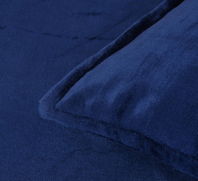 S&S Sands® Premium Ultra Soft Woollen Pillow Cover Set of 2 for Winter with Zipper Closure, Cozy Pillow Case Perfect for Warmth, Flannel Warm Pillowcases, King size-18X28 Inches (Navy Blue) - Image 5