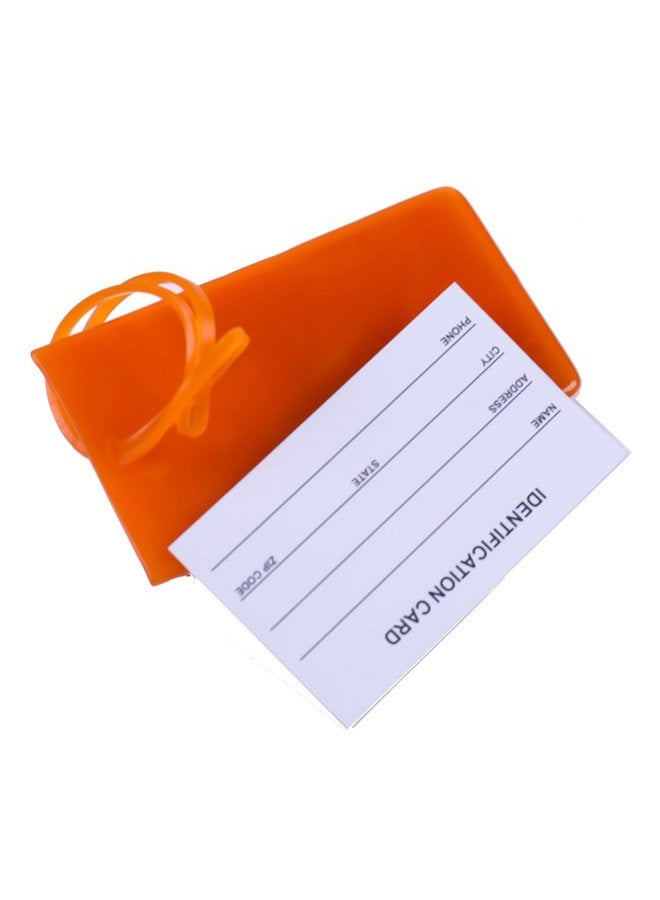 AI-DEE Colorful Flexible Travel Luggage Tags for Baggage Bags/Suitcases - Name ID Labels Set for Travel, 4 Pack - Orange, Solid Color - Image 3