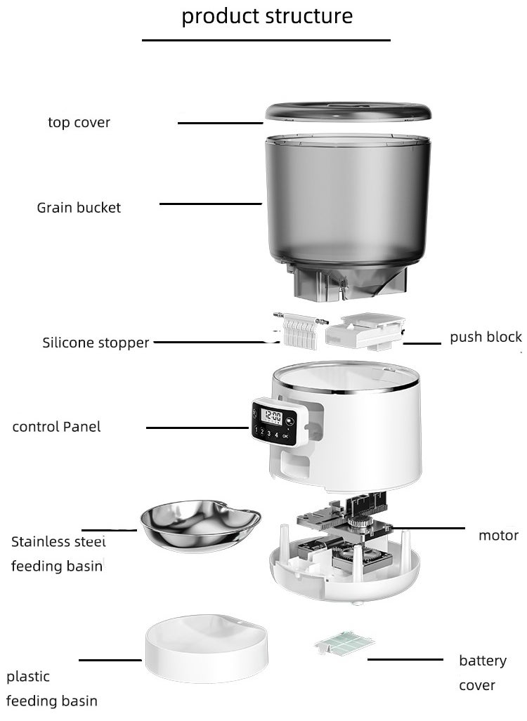 LAPET Automatic pet feeder cat feeder 4L large capacity Stainless Steel Easy to deal with daily or short-term travel  - Image 2