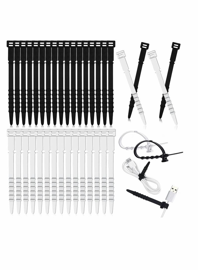 Y&D Silicone Cable Ties Reusable 4.5 Inch zip ties Cord Organizer Zip Management Rubber Tie for Wire, Food Bags, Headphone, Home Office Supplies (100 Pcs)  - Image 1