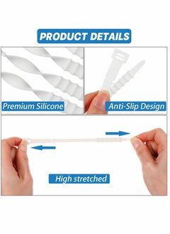 Y&D Silicone Cable Ties Reusable 4.5 Inch zip ties Cord Organizer Zip Management Rubber Tie for Wire, Food Bags, Headphone, Home Office Supplies (100 Pcs)  - Image 3