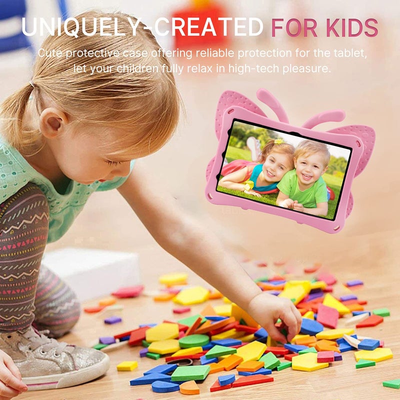 Simicoo iPad 11th 10th Generation Kids Case Cute Butterfly Tablet Cover with Stand for Kids Girl iPad 10 10.9'' 11 inch 2022 2025 Light EVA Durable Shockproof Kid Friendly Drop Proof Toddler (Pink) - Image 3