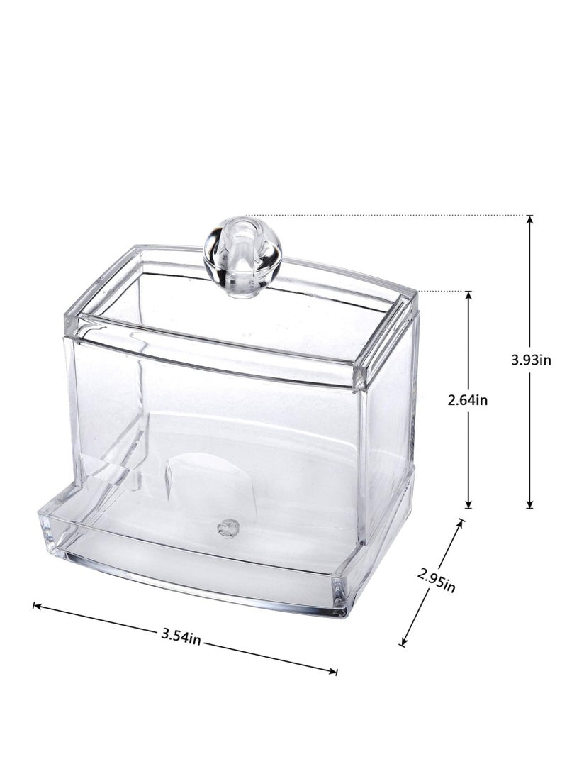 SYOSI Acrylic Clear Cotton Swab Holder Organizer And Swabs Storage Box With Q Tip Lid For Bathroom Vanity  - Image 3