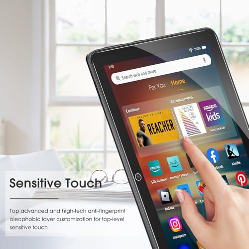 OMOTON Screen Protector for New Amazon Kindle Fire HD 8/8 Plus/Kids/Kids Pro Tablet(2024/2022/2020, 12th/10th Generation, 8 inch), Tempered Glass/9H Hardness/Case Friendly, 2 Pack - Image 3