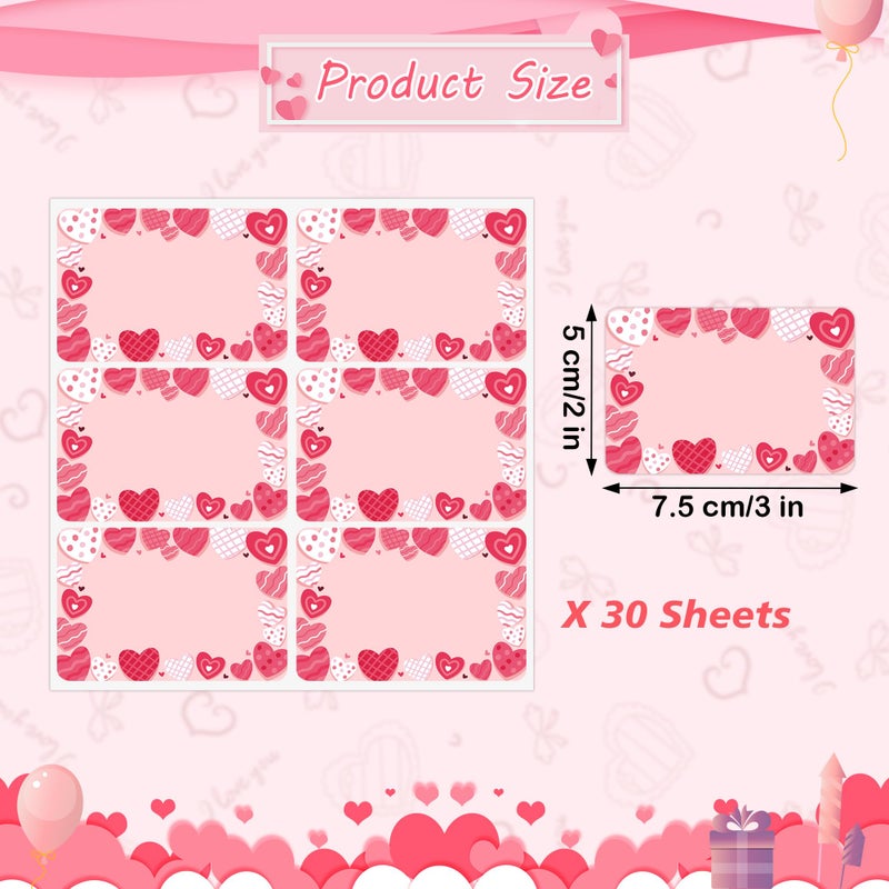 Lucleag 180PCS Valentineâ€™s Day Name Tags Stickers Name Labels, Valentines Heart Gift Tags Labels Stickers Name Stickers for Valentineâ€™s Day Gift Wrapping Organizing Jar Holiday Supplies, 2x3 inch - Image 2