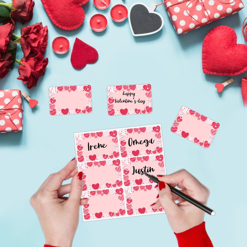Lucleag 180PCS Valentineâ€™s Day Name Tags Stickers Name Labels, Valentines Heart Gift Tags Labels Stickers Name Stickers for Valentineâ€™s Day Gift Wrapping Organizing Jar Holiday Supplies, 2x3 inch - Image 3