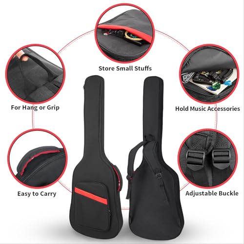 Muscab Bass Guitar Bag 7mm Padding Electric Bass Case, Gig Bag Backpack with Neck Strap and Pockets, Black - Image 5