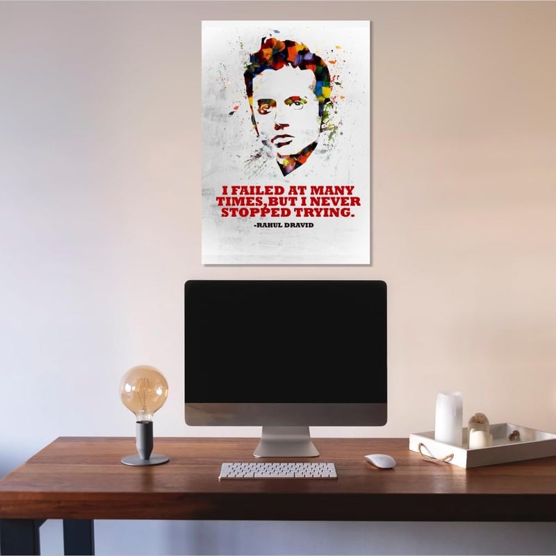 GRAY WALL ALAYRA - Rahul Dravid The Wall Pop Art Poster For Room & Office (13 Inch X 19 Inch, Rolled) - Image 2