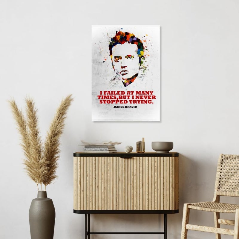 GRAY WALL ALAYRA - Rahul Dravid The Wall Pop Art Poster For Room & Office (13 Inch X 19 Inch, Rolled) - Image 5