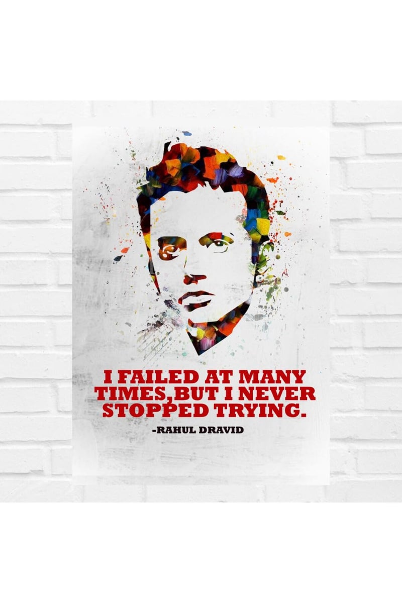 GRAY WALL ALAYRA - Rahul Dravid The Wall Pop Art Poster For Room & Office (13 Inch X 19 Inch, Rolled) - Image 1