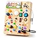 Joyreal Wooden Busy Board with LED Light Montessori Toddler Toys Wooden Sensory Board Toddlers Activity Travel Toys for Boy Girl Birthday Gift Farm Theme - Image 3