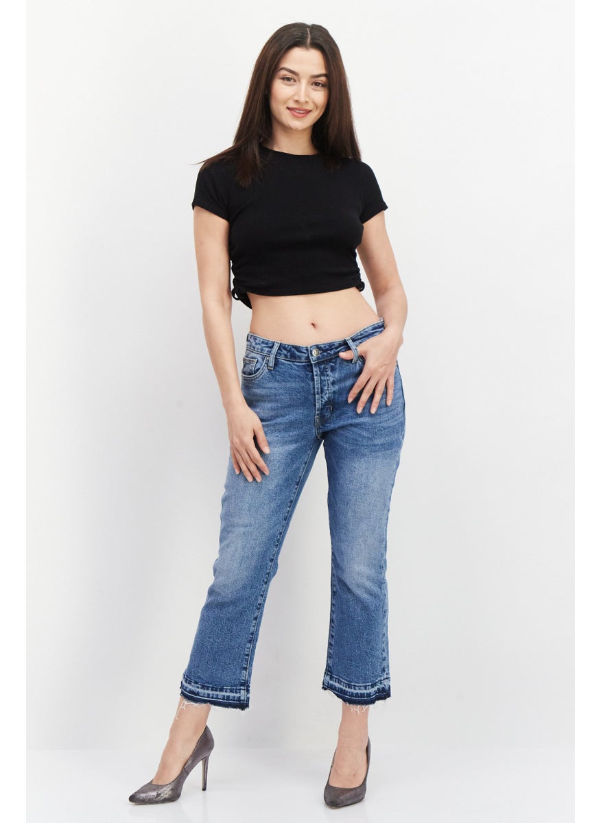 Earnest Sewn - Women Regular Fit Washed Stretchable Denim, Blue - Image 1