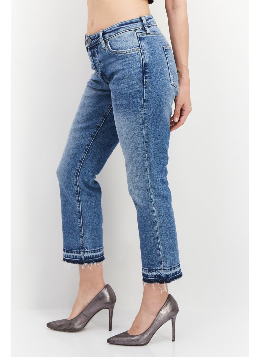 Earnest Sewn - Women Regular Fit Washed Stretchable Denim, Blue - Image 1