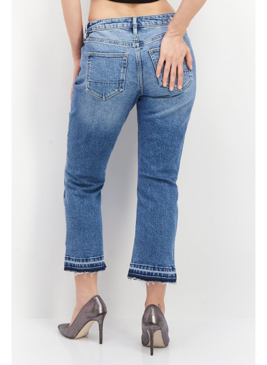 Earnest Sewn - Women Regular Fit Washed Stretchable Denim, Blue - Image 1