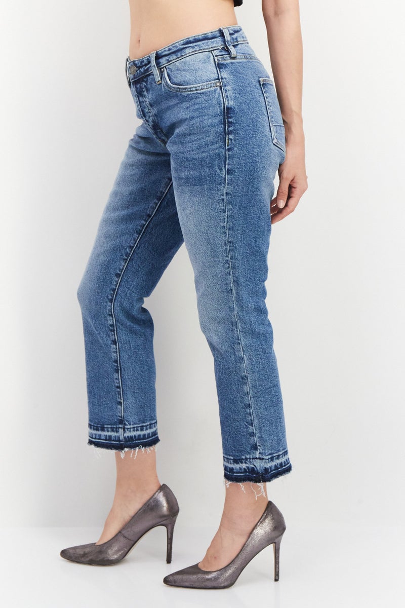 Earnest Sewn جينز نسائي بقصة عادية، مغسول وقابل للتمدد، أزرق - Image 4