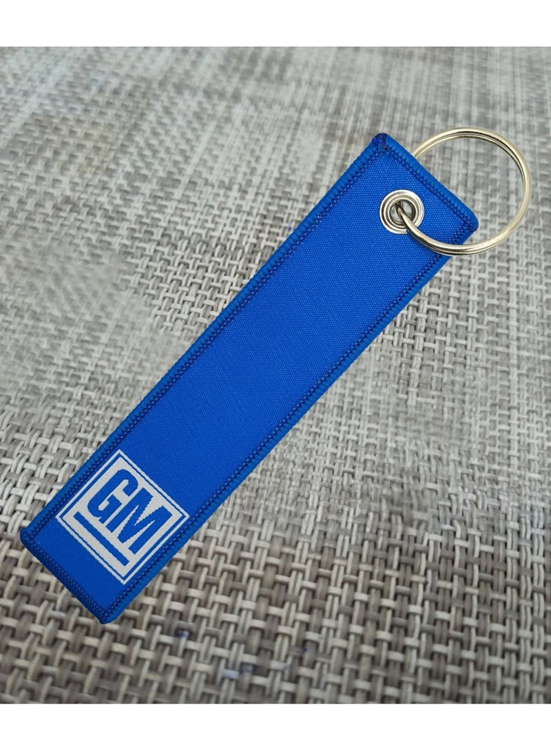 GM Car Key Chain, Home Keychain, Premium Type Fabric Strap Keychain GM - Image 1