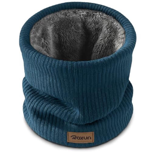 ROXUN Winter Neck Gaiter, Neck Warmer Cover Ski Gaiters for Men/Women Fleece Thick Elegant Stylish Deep Teal - Image 1