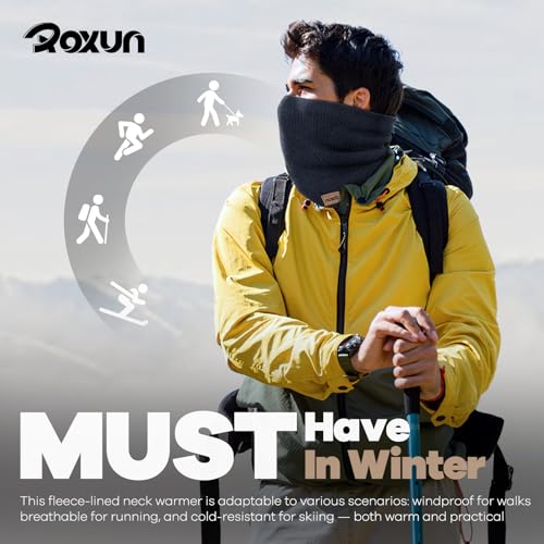 ROXUN Winter Neck Gaiter, Neck Warmer Cover Ski Gaiters for Men/Women Fleece Thick Elegant Stylish Deep Teal - Image 4