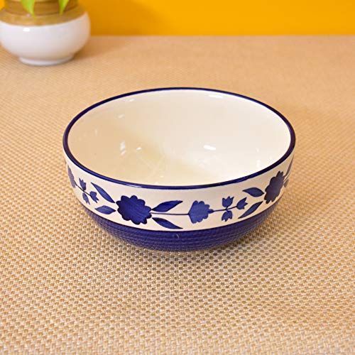 Kunhar Ceramic Serving Bowls (Blue Flower, 1500 ml) - 1 Piece - Image 3