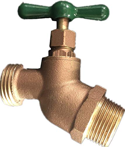 EZ-FLUID PLUMBING 1/2" MIP X 3/4" MHT Male Hose Threaded Hose Connector Hose Bib,Heavy Duty Brass No-Kink Hose Bibb Water Faucet,Outdoor Garden Hoses Spigot Shut Off Valve Hose Facuet Bibs (1 Pack) - Image 1