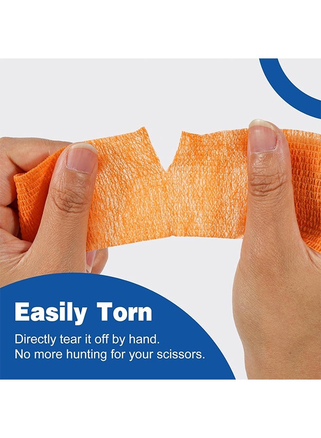 12 Pcs Self Adhesive Bandage Breathable Cohesive Bandage Wrap Rolls Elastic Self-Adherent Tape for Stretch Athletic, Sports, Wrist, Ankle - Image 5