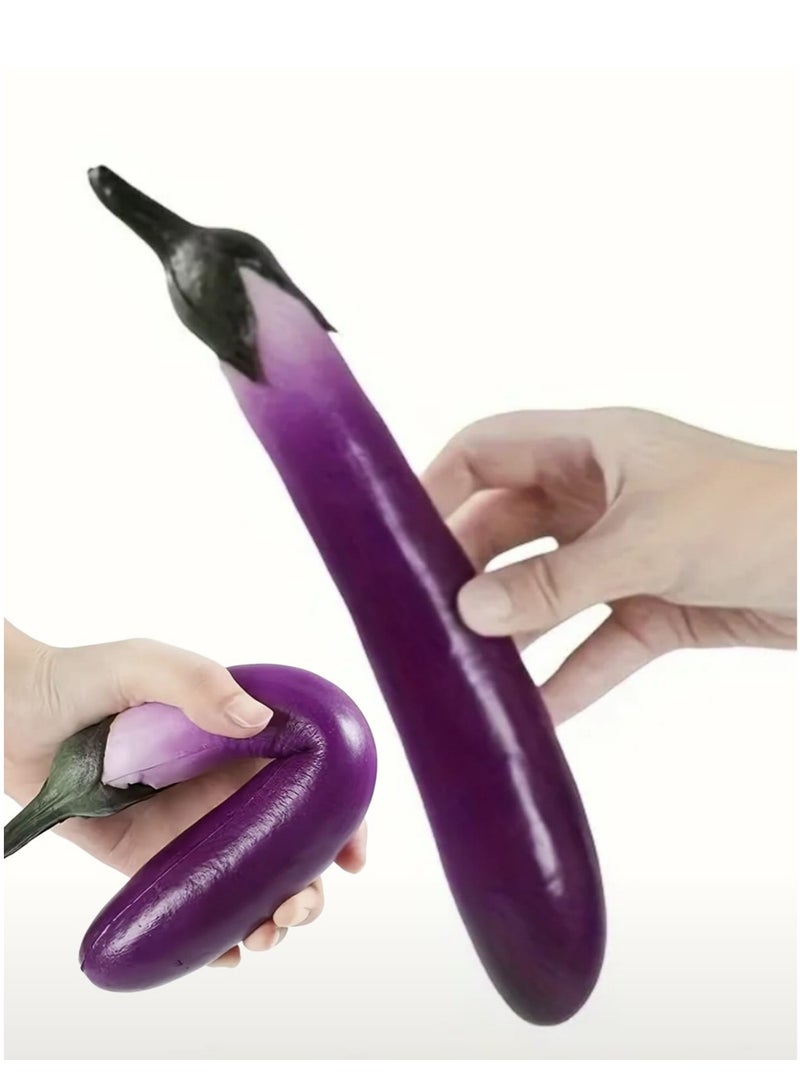 Realistic Artificial Vegetable Fake Leather Eggplant Display Decor, Disposable Outdoor Garden Accessories, Perfect Room Decor - Image 1