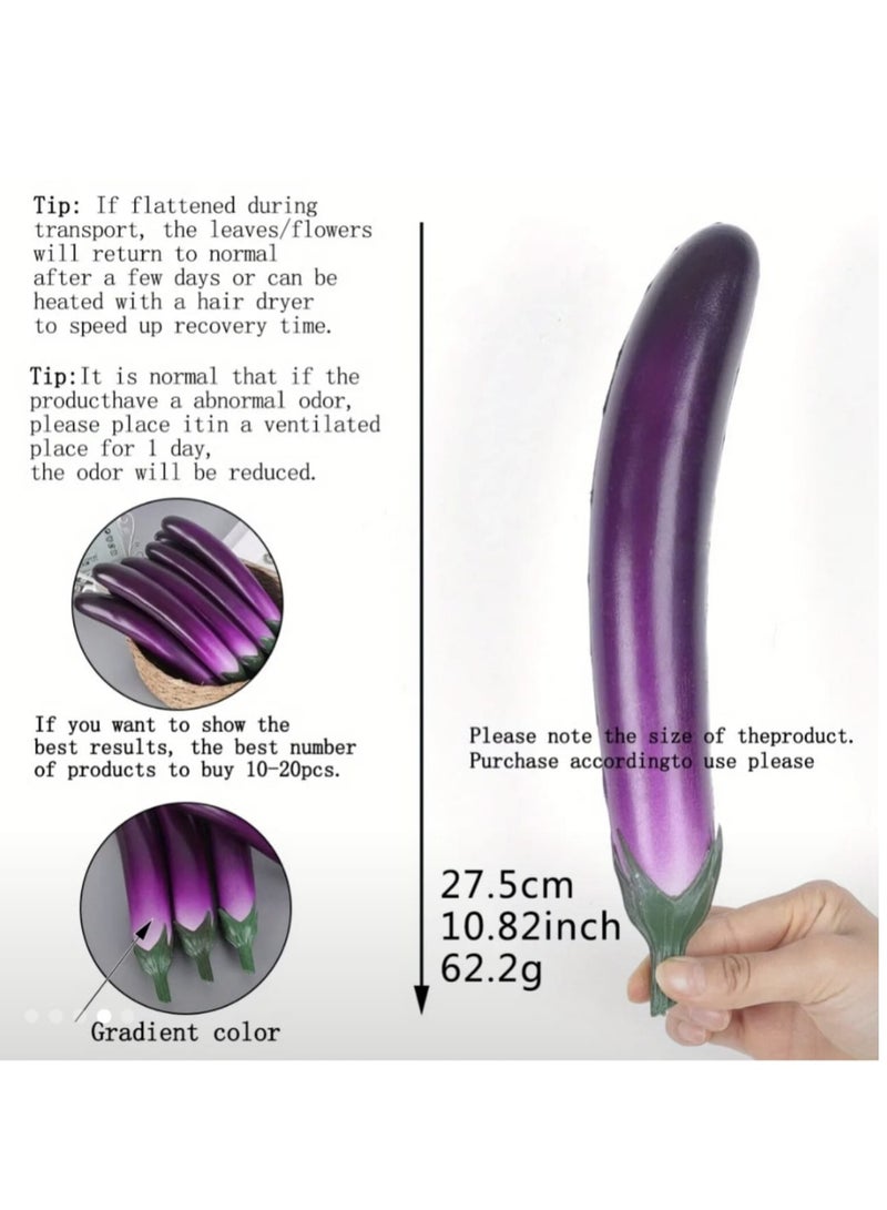 Realistic Artificial Vegetable Fake Leather Eggplant Display Decor, Disposable Outdoor Garden Accessories, Perfect Room Decor - Image 2