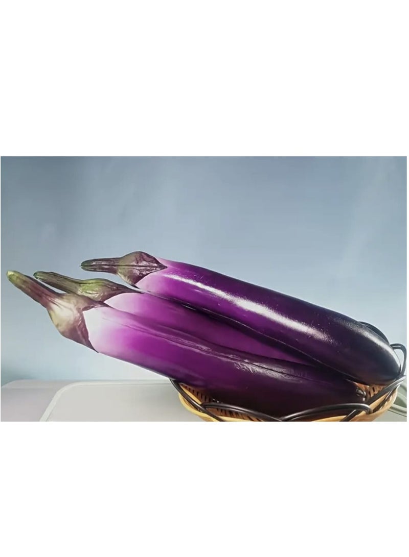 Realistic Artificial Vegetable Fake Leather Eggplant Display Decor, Disposable Outdoor Garden Accessories, Perfect Room Decor - Image 3