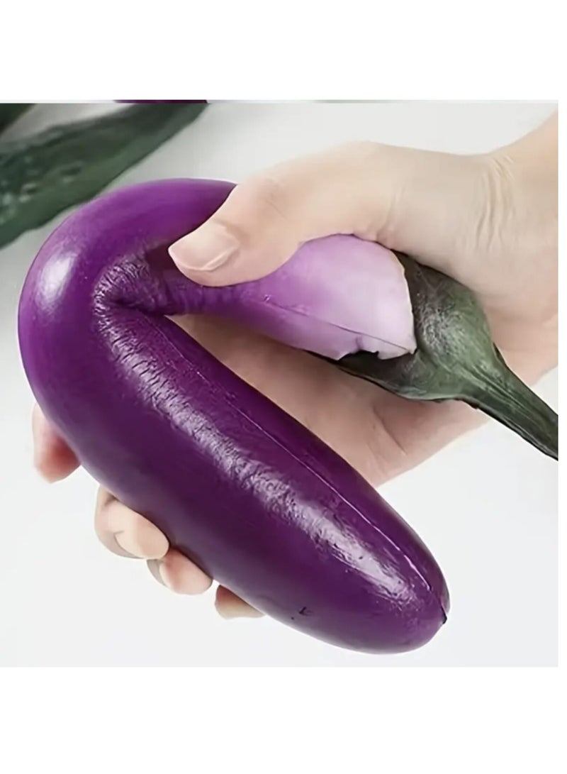 Realistic Artificial Vegetable Fake Leather Eggplant Display Decor, Disposable Outdoor Garden Accessories, Perfect Room Decor - Image 4