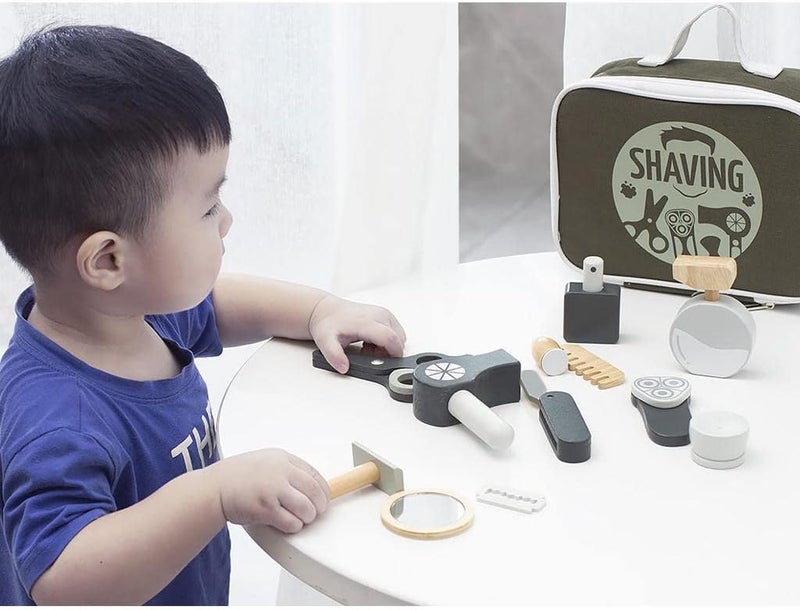 klarako Pretend Play Hair Cutting Toys Hair Dryer Hair Styling Set Barbershop for Girl Boys  Storage Bag - Image 5