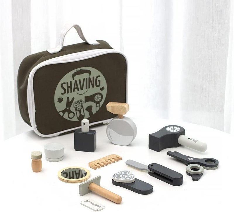 klarako Pretend Play Hair Cutting Toys Hair Dryer Hair Styling Set Barbershop for Girl Boys  Storage Bag - Image 4