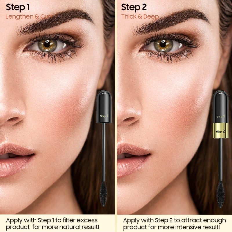 Ihrlpxkc Tubing Mascara Waterproof & Smudge-Proof - 2-1 Long-Lasting Mascara Black Volumizing and Lengthening for Eye Makeup, No Clumping, Curling Eyelashes, Vegan & Cruelty Free, Black, 1 Count - Image 2