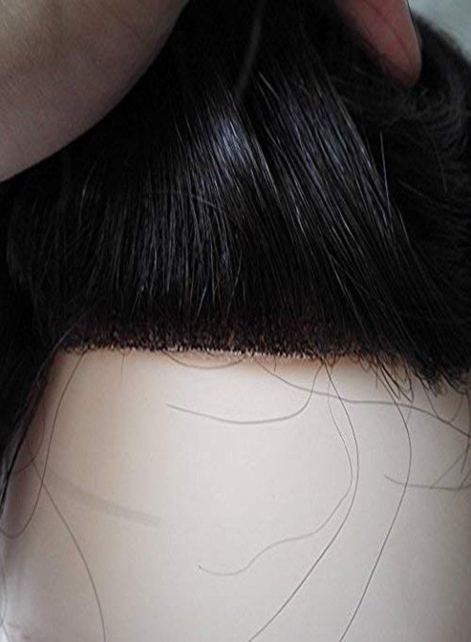 غلان شعر مستعار رجالي من جلان مصنوع من شعر بشري، حل لتساقط الشعر، رقعة شعر/شعر مستعار سهل التركيب للمناطق الصلعاء للأولاد (7 * 5، أسود) - Image 4