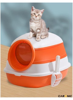 CARONIC Pet Litter Box Foldable With Litter scoop Portable  Closed Splash proof Easy To Clean  - Image 2