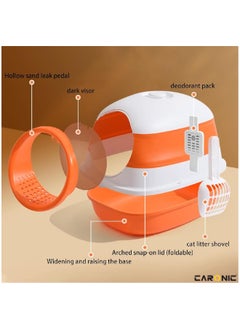 CARONIC Pet Litter Box Foldable With Litter scoop Portable  Closed Splash proof Easy To Clean  - Image 4